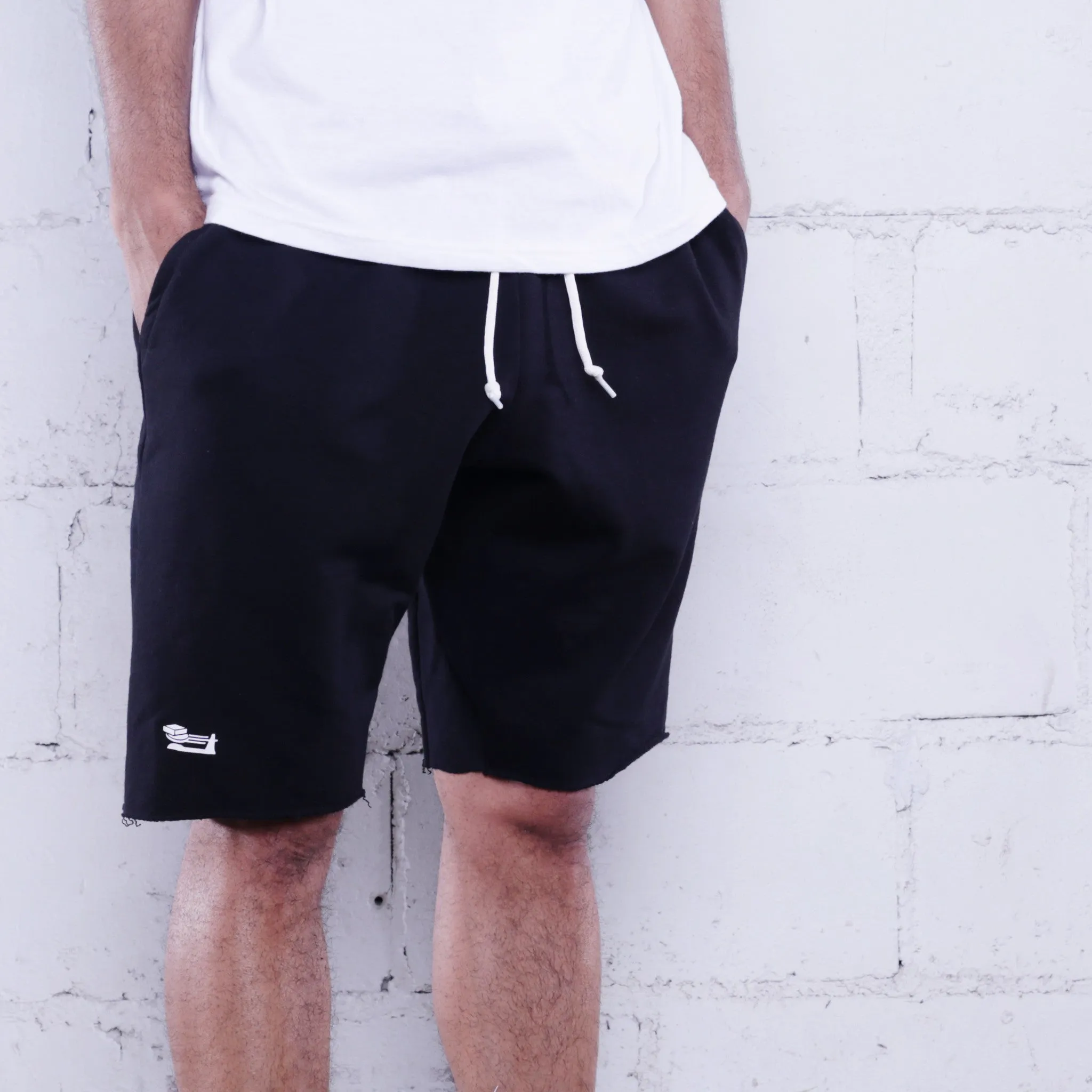 Triple Beam Premium Terry Shorts Black