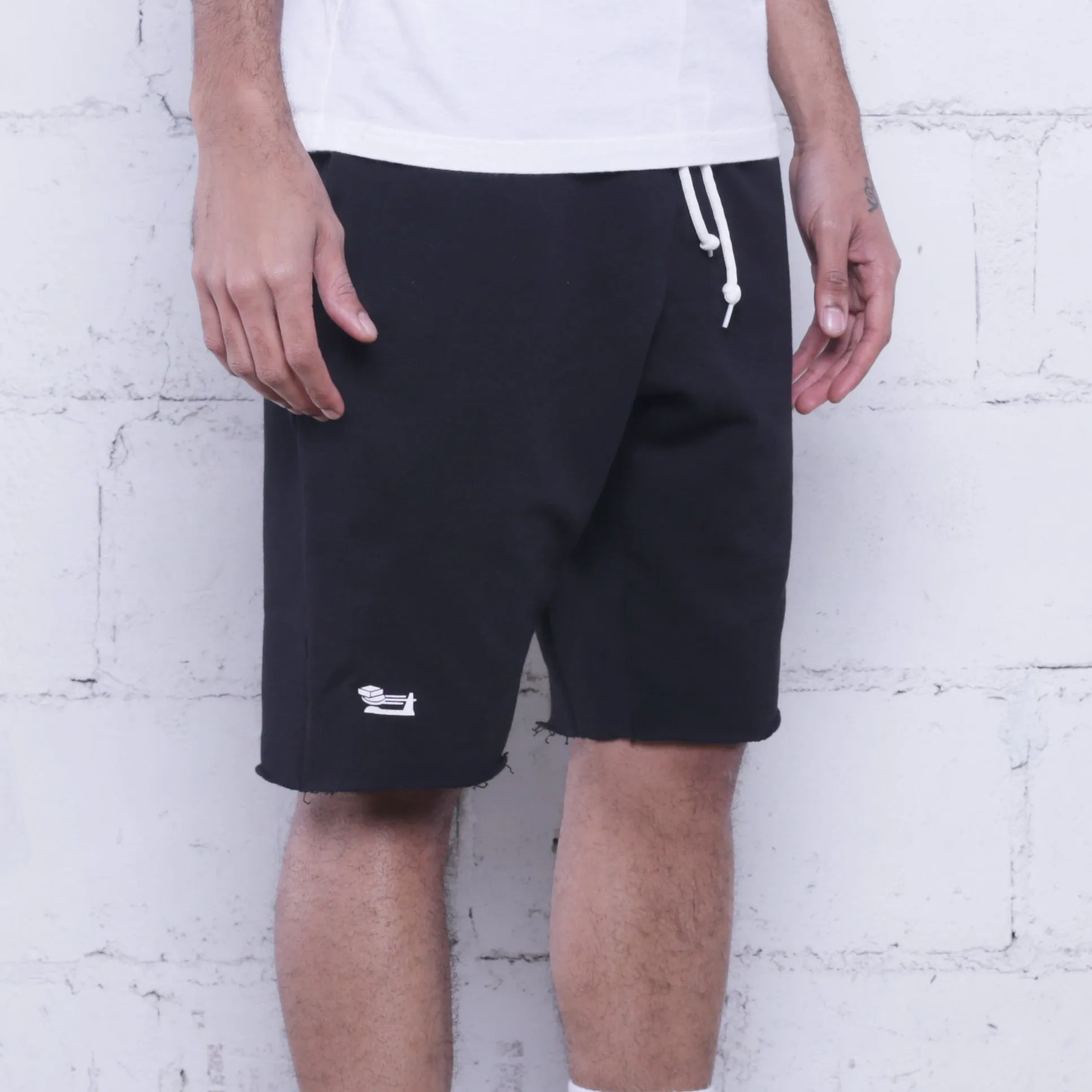 Triple Beam Premium Terry Shorts Black