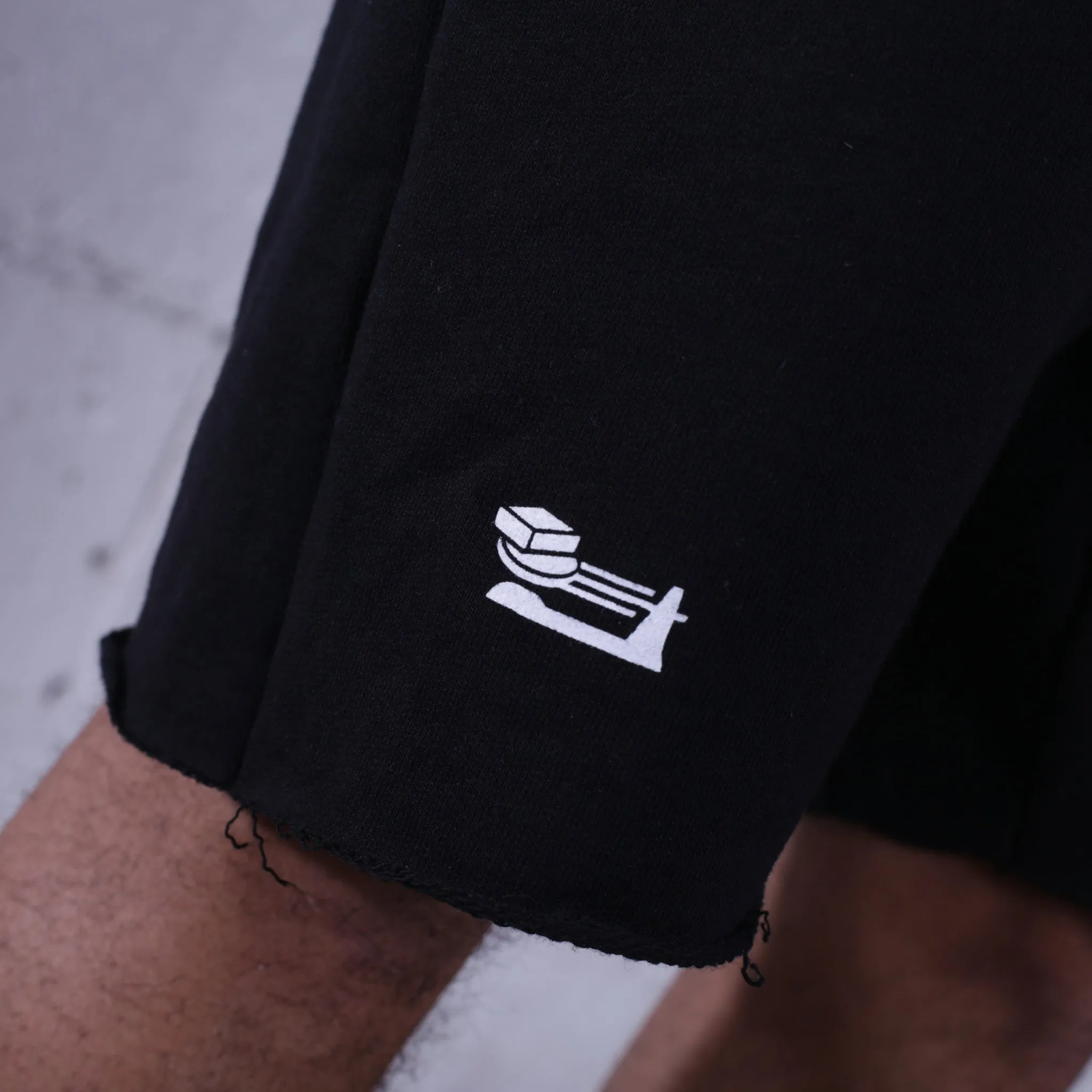 Triple Beam Premium Terry Shorts Black