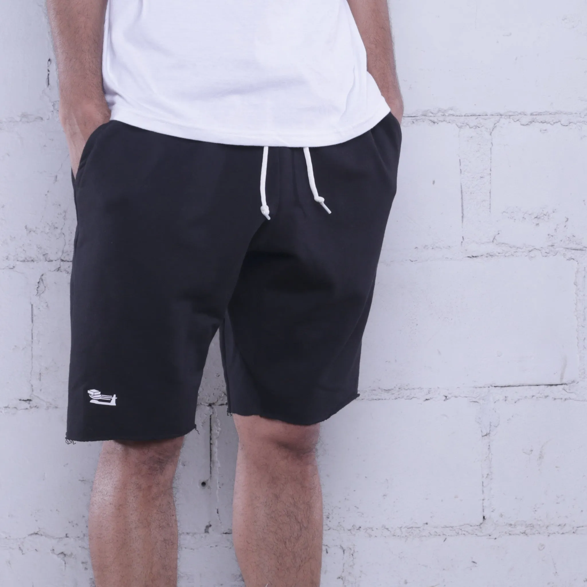 Triple Beam Premium Terry Shorts Black