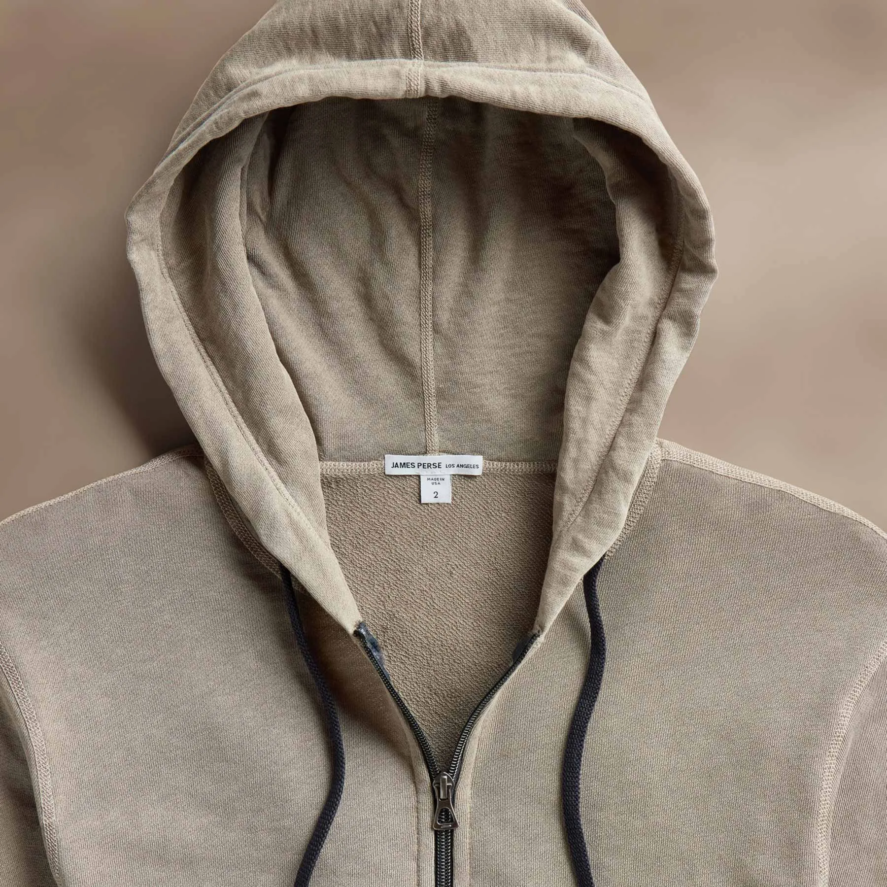 Vintage French Terry Zip Up Hoodie - Overcast Pigment